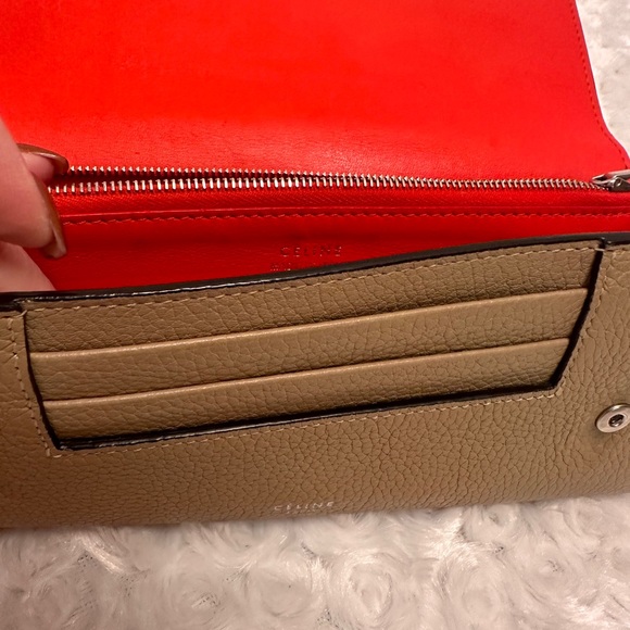 Celine Large Flap Continental Long Double
Snap Trifold Wallet Grained Calfskin - Picture 14 of 14